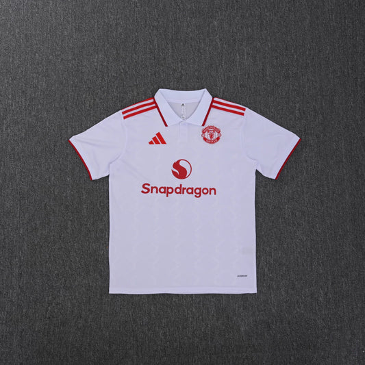 Manchester United White Polo Shirt 25/26 