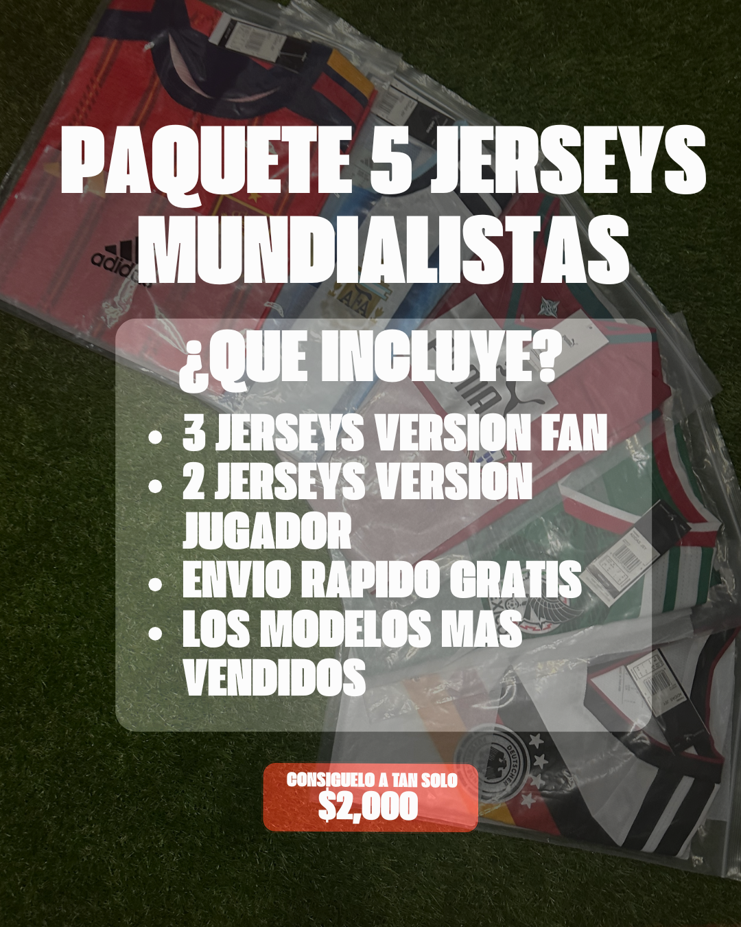 Paquete Mundialista 5 piezas